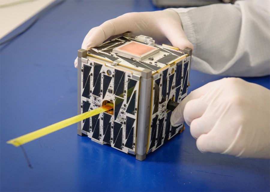 cubesat on table